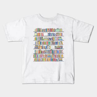 Rainbow Bookcase Kids T-Shirt